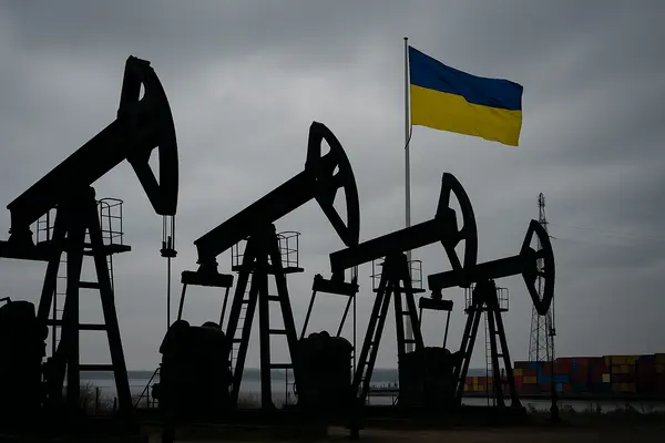 Pompe petroliere și steagul Ucrainei – simbol al pierderilor României din resurse și ajutor extern în 2025