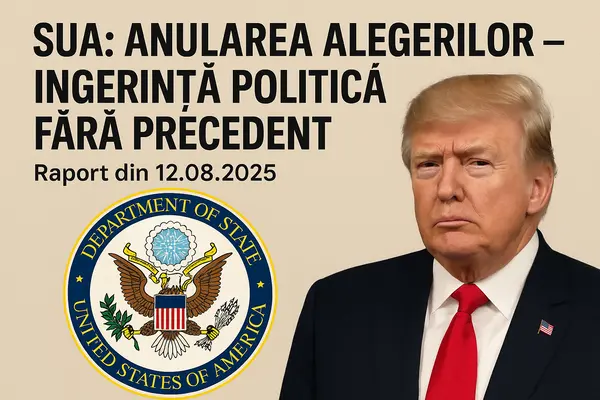 Departamentul de Stat al SUA - anularea alegerilor, ingerinţă politică fără precedent